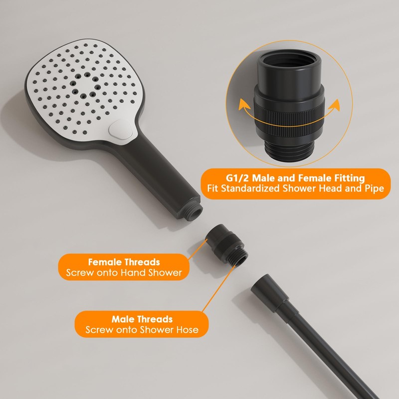 ChuangTim Shower Head Shut Off Valve G1/2'' Shower Flow Control