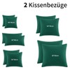 Aisbo Pillowcase, 40 x 80 cm, Set of 2, Green,
