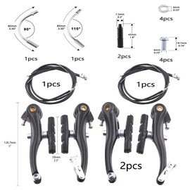 LNGJIN Bicycle V Brake Set, Bicycle Brake Set, Front Rear V Brake, V Brake Bicycle Set, V Type Bicycle Brakes, V Brake, for MTB, Mountain, Road Bike, Folding Bike, Hybrid Bicycle
