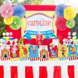 Sunshine smile Papiertüten Kinder,12 Stück Zirkus Papiertüte,Geschenktüten Kinder Partytüten,Bunte Geschenktüten mit Aufklebern,Papier Geschenktüten,Süßigkeiten Tüten,Geschenk-verpackung Papiertüten…