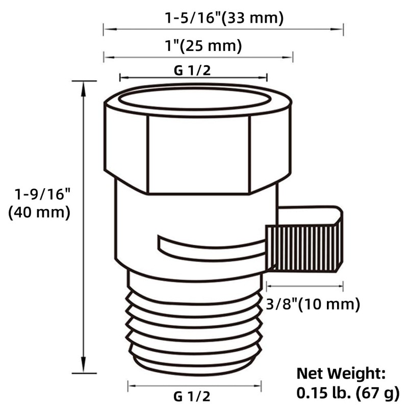 APLusee Shower Regulator Valve, APLusee Brass Shower Head Shut Off
