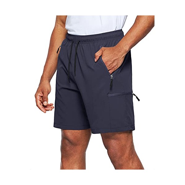 Viodia Men's Hiking Cargo Shorts Stretch Quick Dry Lightweight Workout Shorts for Men Casual Fishing Athletic Shorts with Pockets Navy