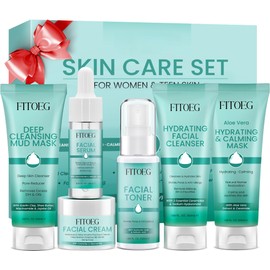 Skin Care Set for Teen Girls,Women Skincare Set,Hydrate,Oil Control,Pore Shrinking,Anti-Allergy Facial Travel Size Skin Care Kit for Girls 10-12 16-18,Christmas Stocking Stuffers for All Skin Types