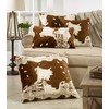 SARO LIFESTYLE Urban Faux Cowhide Poly Filled Throw Pillow 14