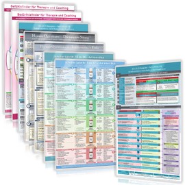 [8er Set] Das All-in-One Heilpraktiker Praxis-Set (2024) – 8 Helfer für den Erfolg in der Praxis mit dem Gefühlsfinder, Bedürfnisfinder, ICD-10 (F0 - ... Salze und Hypnose – 8teilig, DINA4, laminiert