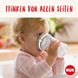 NUK Magic Cup learning cup | leak-proof 360 ° drinking rim | 8+ months | BPA free | 230 ml | Heart (neutral)