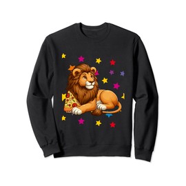 Lion Eating Pizza Colorful Costume Food Lover Kids Toddler Sweatshirt