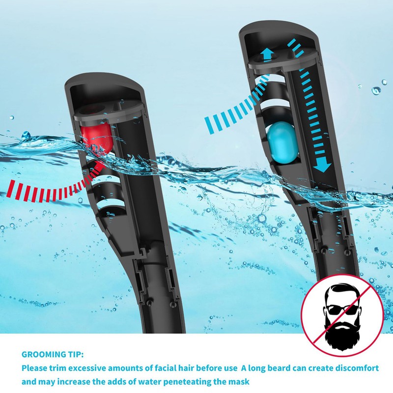Snorkeling Mask Double Tube Silicone Full Drying Diving Mask Adults
