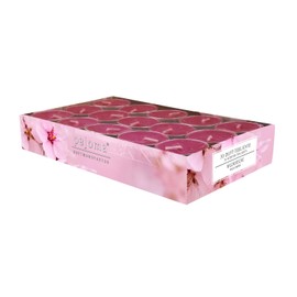 pajoma® Scented Tea Lights in Aluminium Case, Pack of 30, Wild Cherry, Burning Time Approx. 4 Hours, Height 1.5 cm, Diameter 3.5 cm, Decoration, Catering, Outdoor, Wind Glasses, Wedding