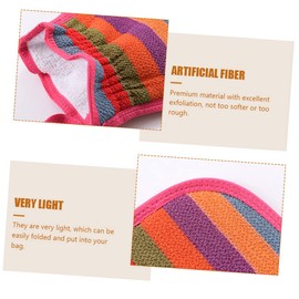 CAXUSD 3pcs Double-Sided Exfoliating Bath Mitts Durable Skin Scrub Towel for Body Care Plant Shower Gloves Random Colors