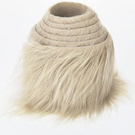 Faux Fur Ribbon Faux Fur Fabric, MUSLONG Shaggy Fur Fabric Cuts Fluffy Fur Patches Ideal for Crafts, Sewing, Decorating, Decorative Ribbon Plush Trim Fabric Roll, 5 x 150 cm (Beige)