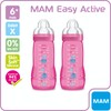 MAM Easy Active Feeding Bottle, 2 x 330ml - 6+