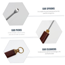 FOMIYES 4pcs Practical Earwax Removal Gadgets Safe Sandalwood Ear Cleaning Spoons Portable Ear Cleaning Tools