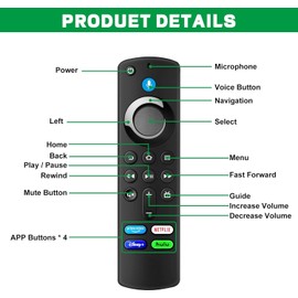 QIQIAZI Replacement Voice Remote Control,L5B83G Fire Stick Remote Replacement(3rd Gen) for Fire TV Stick (4K,4K Max,4K Bundle,Lite,2nd Gen,3rd Gen)