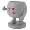 Succulent Pot Adorable Smiling Figure Standing Thumb Up Resin Flower