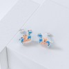 Dachshund Earrings for Women 925 Sterling Silver Opal Dachshund Puppy