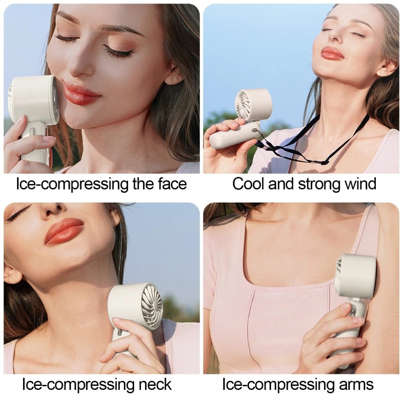 Portable Handheld Turbo Fan 5 Speeds Adjustable Rechargeable 4000mAh Cooling
