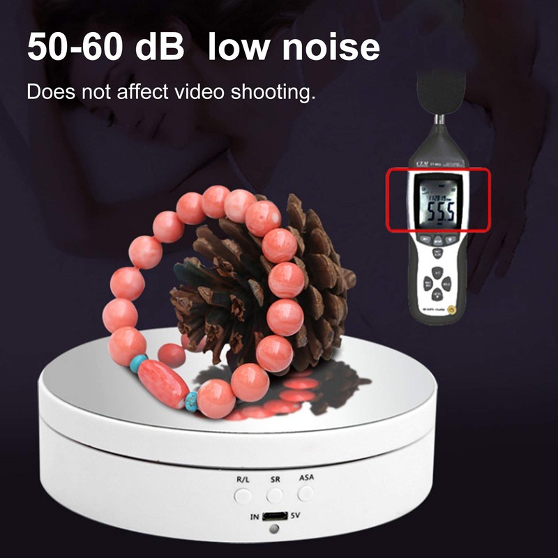 Clenp 360 Degree Electric Turntable for Photography, Round Display Holder