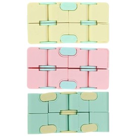 Juguete de Cubo Infinito, Juguete de Descompresión de Plástico de 3 Piezas para Adultos y Niños, Mejora la Concentración, Tamaño de Bolsillo, Duradero