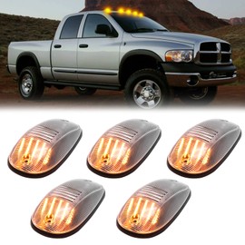R&F Auto 5Pcs LED Cab Roof Marker Lights Compatible with Ram 1500 2500 3500 4500 5500 (2003-2018) Pickup Trucks Roof Running Lamps Clear Lens
