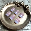 MERVF Short Press on Nails Square Fake Nails White Ombre