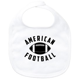 huuraa Baby Bib American Football Ball Unisex Bib Size with Motif for All Football Fans Gift Idea for Newborns and Toddlers, White