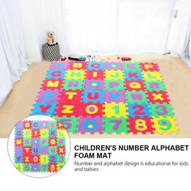 BESPORTBLE Floor Puzzle 36 Pieces Puzzle Mat Play Mat Foam Alphabet Letters Floor Mat Game Pad Number Child Fitness Mat Interlocking Tiles