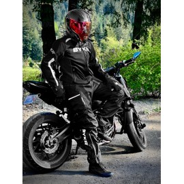 BYKR Motorcycle Pants for Men & Women Armored Cordura Overpants Enduro ATV Dual Sports Motocross Cargo Touring Adventure Pant (42WX34L, Black)