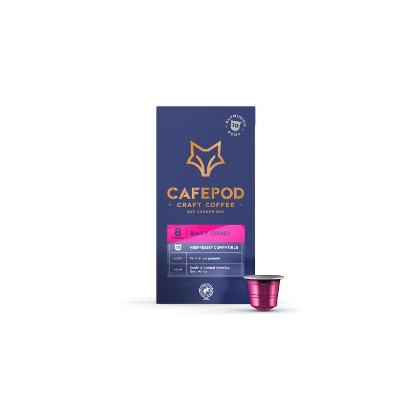 CafePod Coffee Pods Nespresso Compatible Daily Grind 10 Aluminium Capsules