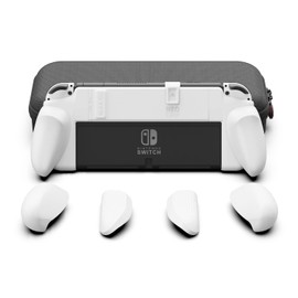 Skull & Co.Switch "NeoGrip" Ergonomic Interchangeable Grip for OLED Models Precision Lightweight Expandable Design Fits Any Hand Size "White" "Set"