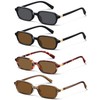 KUGUAOK Retro Rectangular Sunglasses for Women Trendy Small 90s y2k