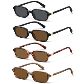 KUGUAOK Retro Rectangular Sunglasses for Women Trendy Small 90s y2k Square Sun Glasses UV Protection Travel Goggles