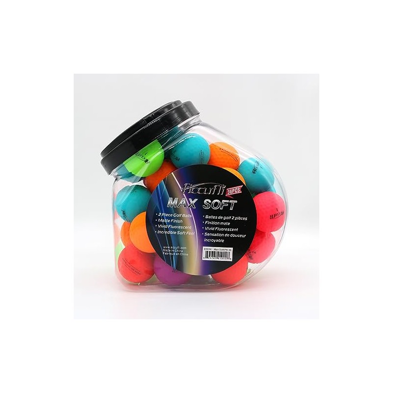 ACCUFLI Max Soft Golf Balls (Matte Mix 36PK)