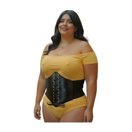 Women Fashion Corset Belt Elastic Band Hip High Waist Wide Plus Size L XL Black