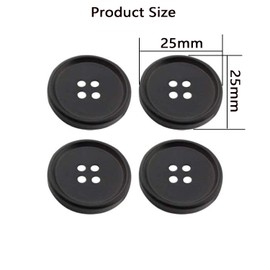 100 Pieces Buttons, 4 Hole Round Resin Buttons for DIY Sewing, Coats Clothes, Children’s Manual Sewing Painting (Black 25MM)