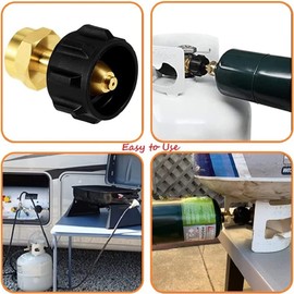 ANPTGHT Propane Refill Adapter, LP Gas Cylinder Tank Coupler Fits QCC1 / Type1 Propane Tank and 1 lb Throwaway Disposable Cylinder Solid Brass QCC1 Regulator Valve, Easy Fill Propane Bottle(pack of 2)