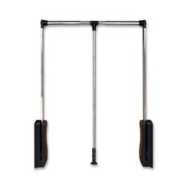 STORKING Pull Down Closet Rod 21"-26", Pull Down Adjustable Side Mounted Closet for Kitchen Bedroom High Cabinets, Closet Pull Down Rods Chrome,Two-Way Buffering Side, Heavy Duty Load Capacity