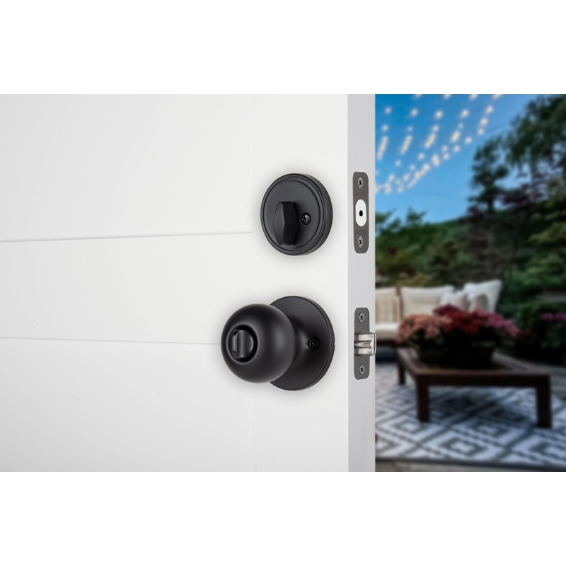 BRINKS - Transitional Single Cylinder Deadbolt, Matte Black - Built