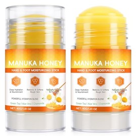 Paquete de 2 bálsamo para tratamiento de talón agrietado con miel de manuka, reparación de pies secos y agrietados para hidratación e hidratación inte
