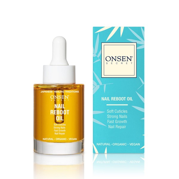 Onsen Nail Reboot Oil - Japanese Natural Healing Minerals Cuticle Oil for Nails | Repairs, Softens and Beautifies - Nail and Cuticle Repair Oil with Visible Results (1 Count / 30 ml)