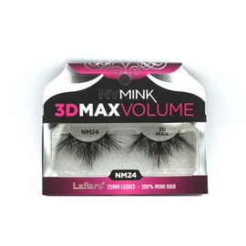 Laflare 3D NY MAX VOLUME EyeLashes, 20-25mm Long Dramatic Styles, 100% Real Mink Hair Lashes, Luxury Makeup, Natural, Light, Trendy, Variety, Reusable, Multi Layered Unharmfully Sourced Lashes (NM24)