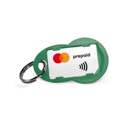 VIMpay Go - the smallest MasterCard in the world: NFC microcard for contactless payment, with or without shopping trolley remover as a key ring in your choice of colour, Green, Modern