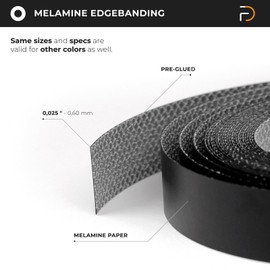 Furndiy 3/4" x 50' Roll of Anthracite-Grey Pre-Glued Melamine Edgebanding Tape - Melamine Edge Banding Tape - Iron on Edgebanding - Edgebanding for Furniture Restoration (Anthracite-Grey, 3/4" x 50ft)