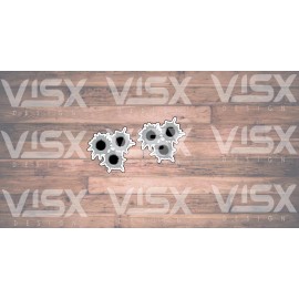 VISX 2x Bullet Holes Hard Hat Vinyl Sticker Sarcastic Laptop Truck Car Funny