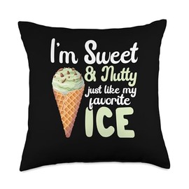 Chocolate Ice Cream Lover Fresh Mint Chocolate Chip Throw Pillow