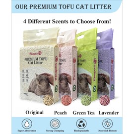 Musupaws PREMIUM Tofu Cat Litter (Original) 100% Natural Ingredients, Ultra Absorbent, Dust - Free, Flushable, Easy Cleaning & Scooping - Pretty kitty Odor Control lightweight Multi-Cat Quick Clumping