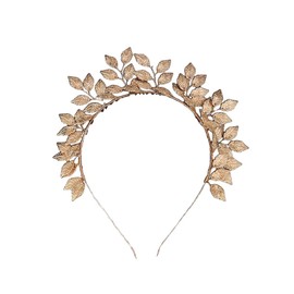 Wedding Gold Leaf Tiara Hair Crown Handmade Bride Hair Band Bridal Goddess Leaves Head Pieces for Wedding Prom Party (One size, Alloy)