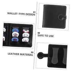 Vaguelly Guitar Pick Bag Leather Wallet Bass Stand Pocket Wallet Electric Guitar Pick Guitar Pick Wallet Ukulele Plectrum Guitar Pick Holder Wallet-Type Pick Holder Guitar Plectrum Bag Pu