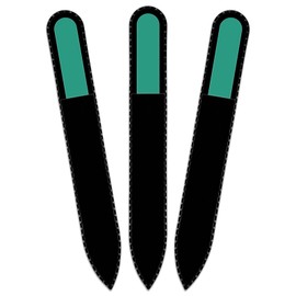 Coloured Glass Nail File with Velvet Bag, Real Toughened Glass from the Czech Republic – Lifetime Guarantee | Hand Made in the czech republic Green