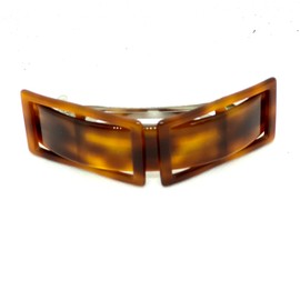 Wardani, french tortoiseshell extra volume barrette, rectangle buckle shape, handmade in France (Tortoise)